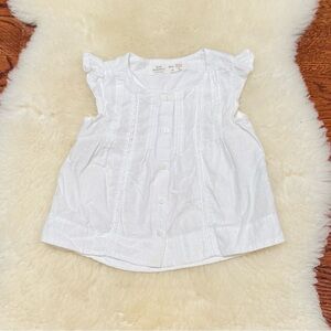 Zara white lace Swiss dot blouse. 18/24.